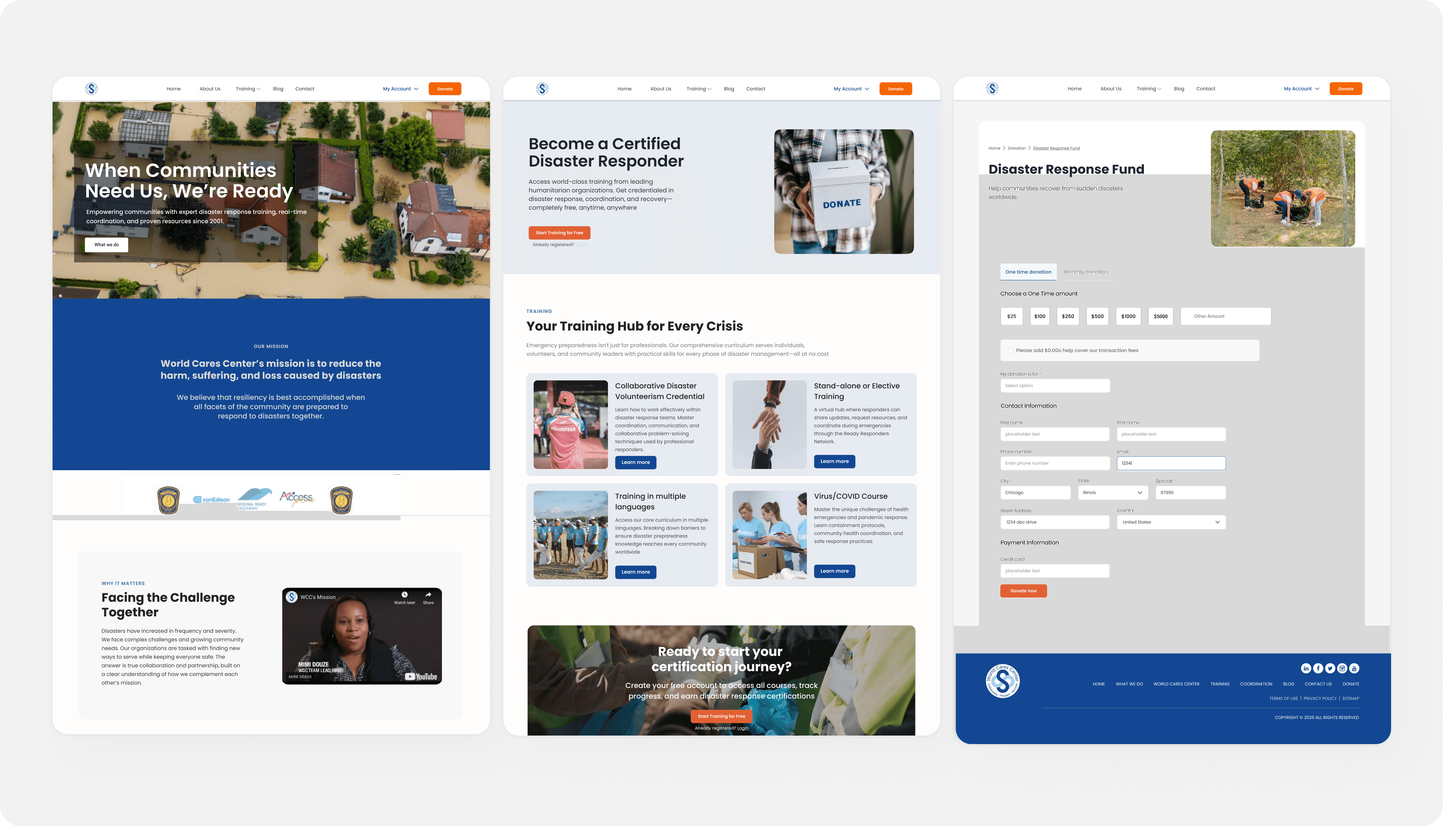 After - Public website- home, training and donation pages.