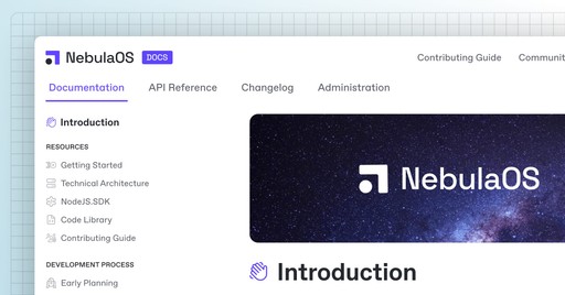 Docs sites mockup that includes site sections