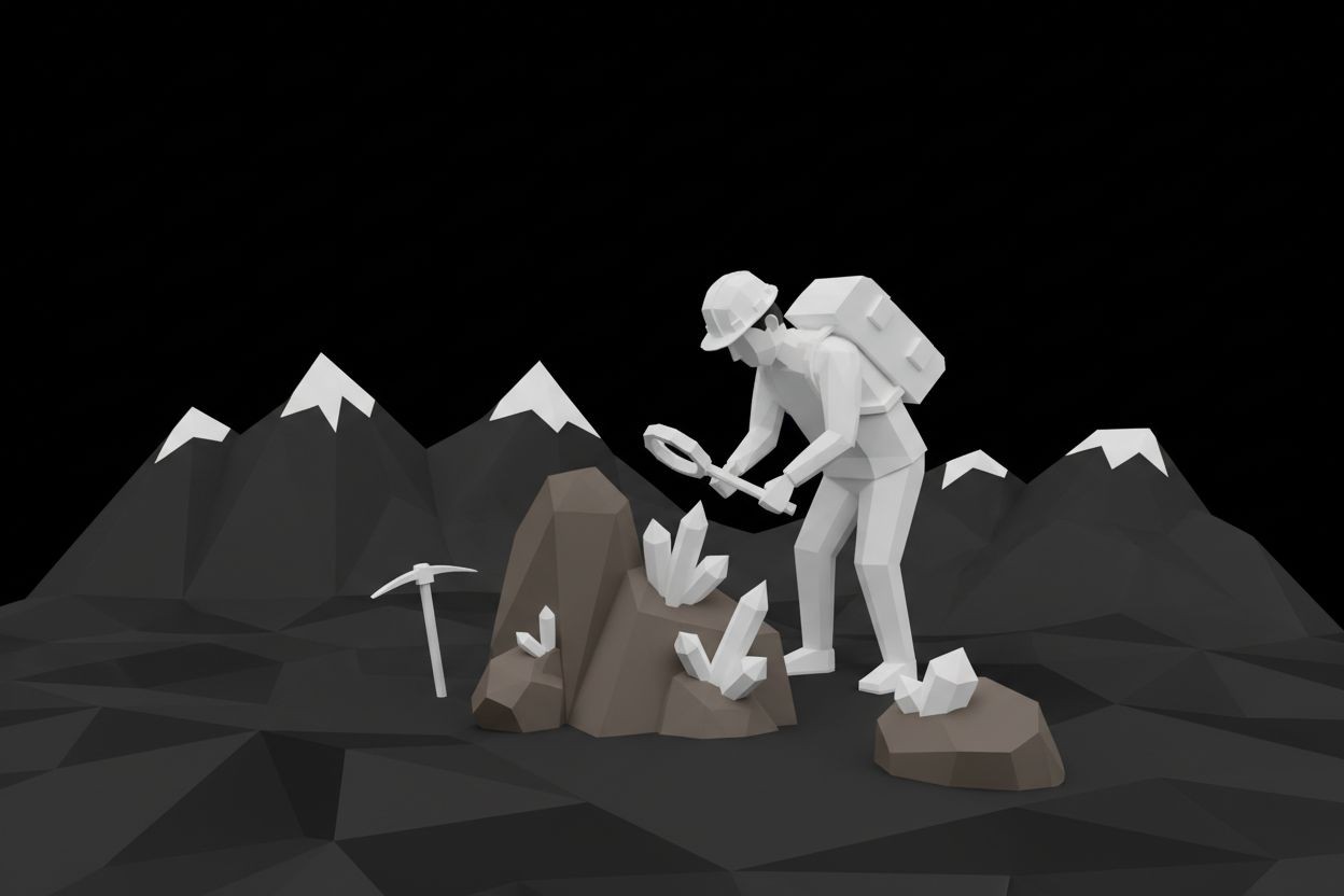 Geologist exploring terrain