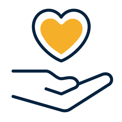 Hand holding heart
