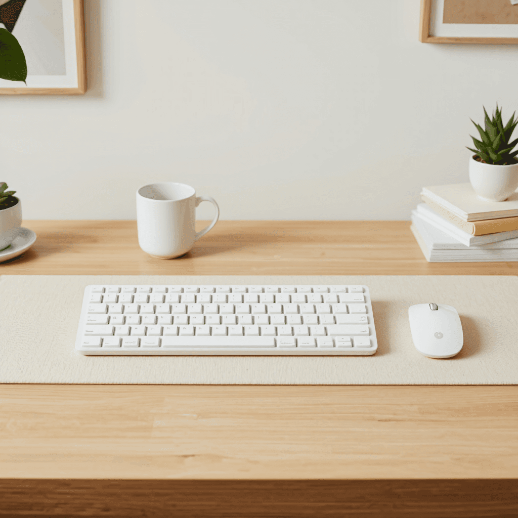 product photography of wireless keyboard and mouse set