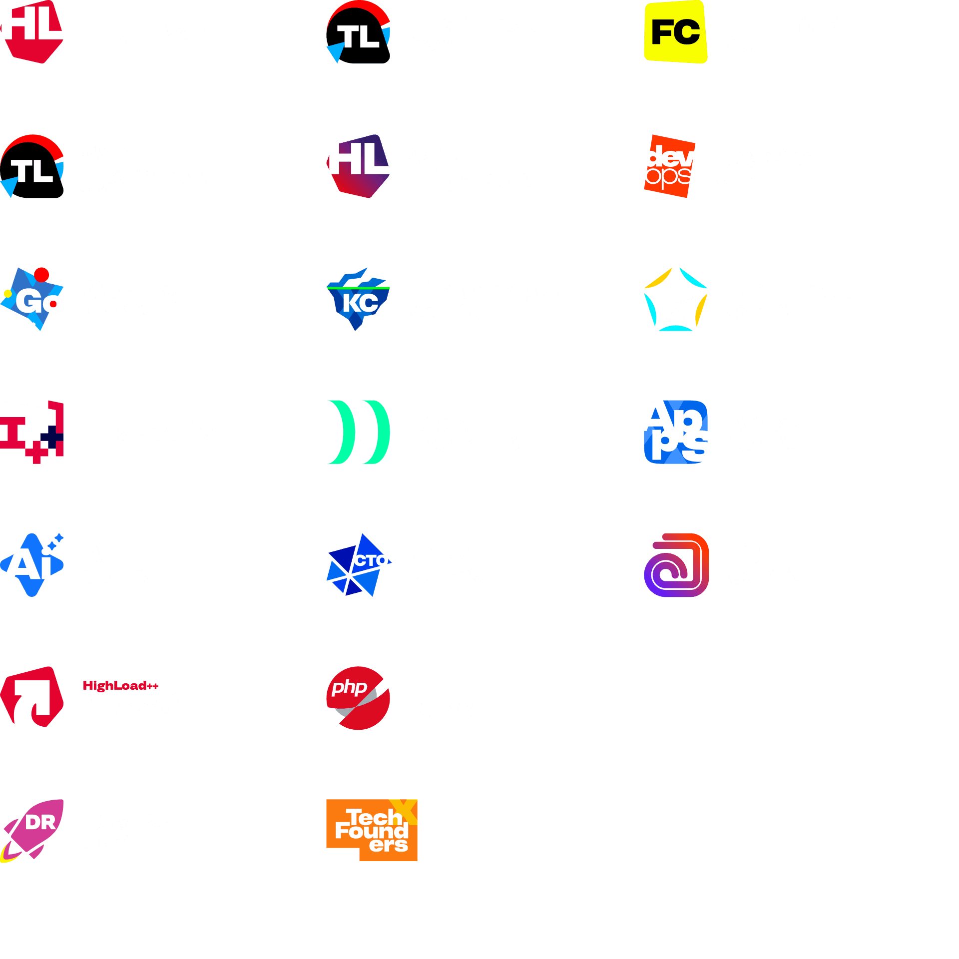 Image of multiple pixelated flat icons