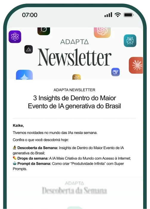 iPhone com tela da Newsletter