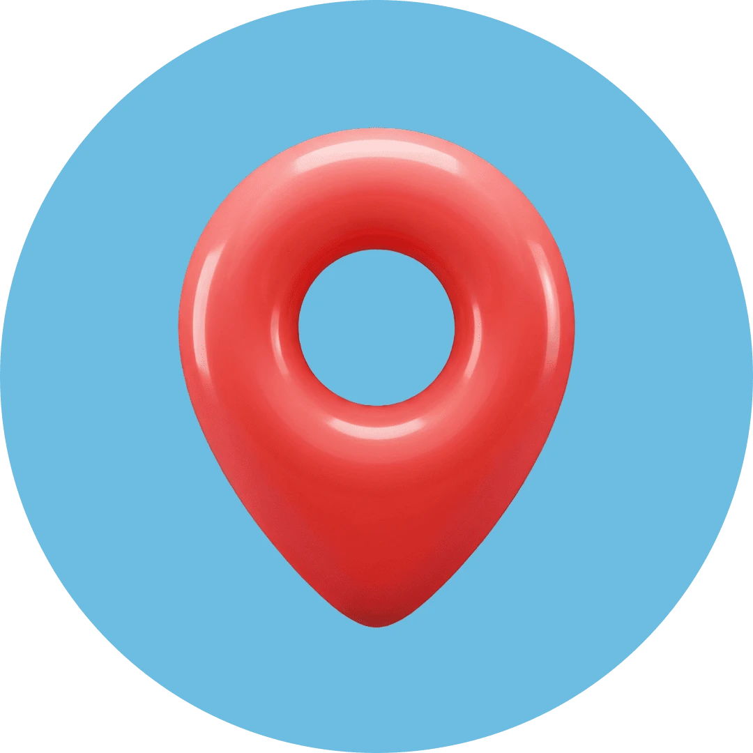 Standort-Pin im Kreis