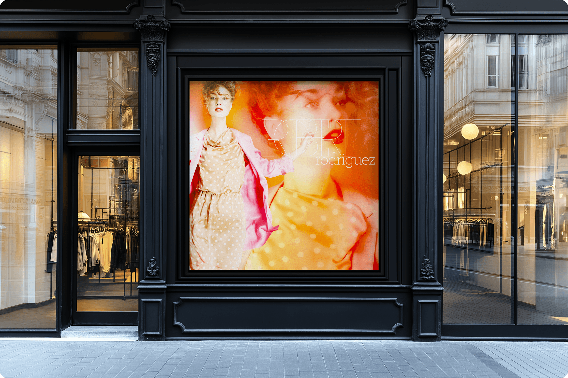 Fashion collage featuring 2017 collections from JW Anderson, Valentino, and Simone Rocha with tropical palm leaves