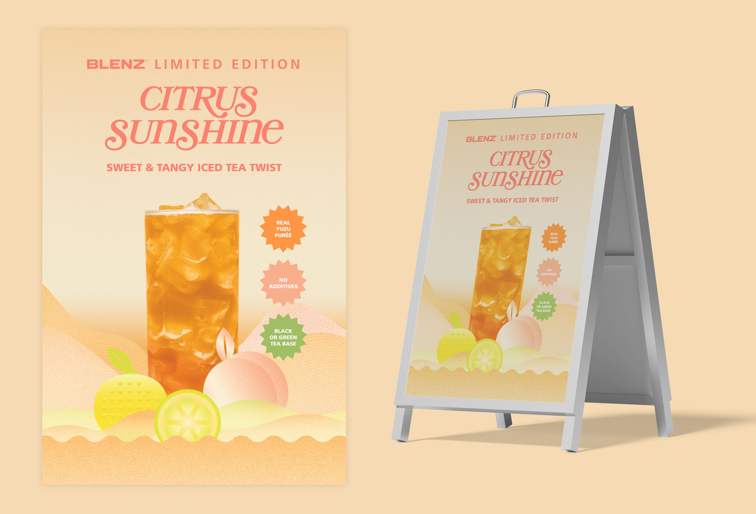 Citrus Sunshine sandwich board.