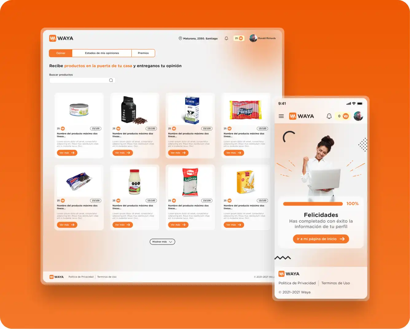 Diseño UXUI productos alimenticios