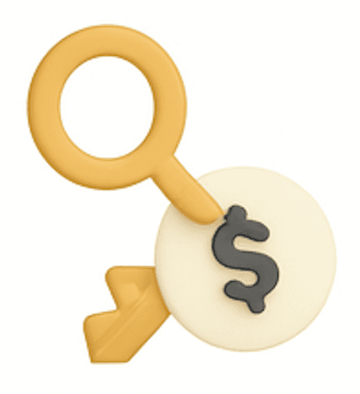 Icon of a smartphone with a chart, symbolizing content production and storytelling