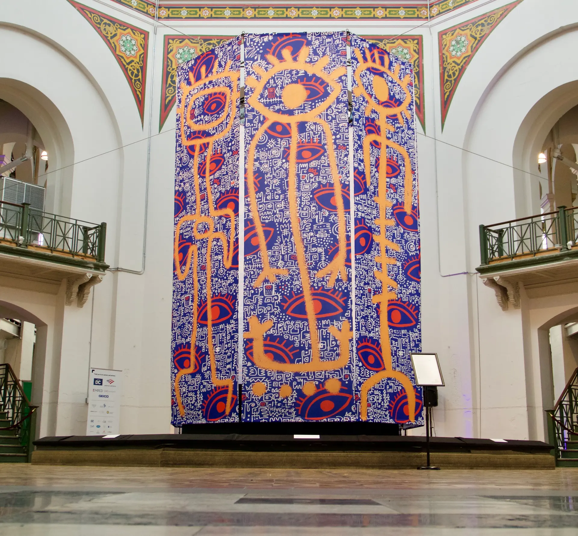 Eye See You, c.2019
Digitally printed Fabric
Size: 17 feet
Smithsonian Instituition
Arts and Industry Building,
Washington DC