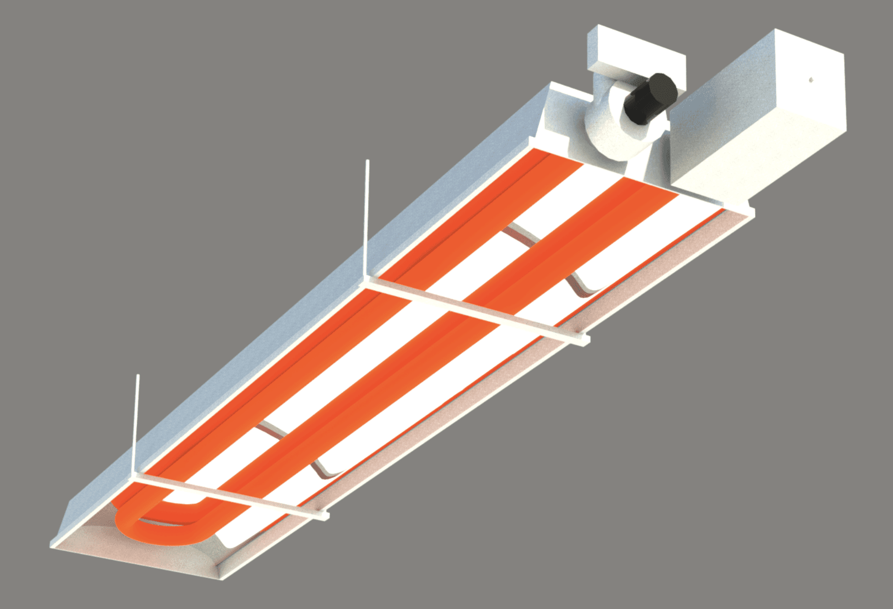 U-shaped radiant tube heater.