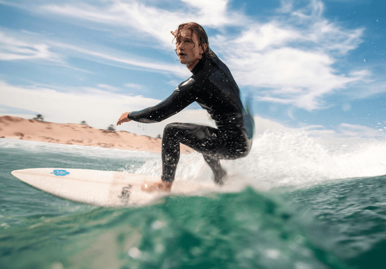 A man surfing