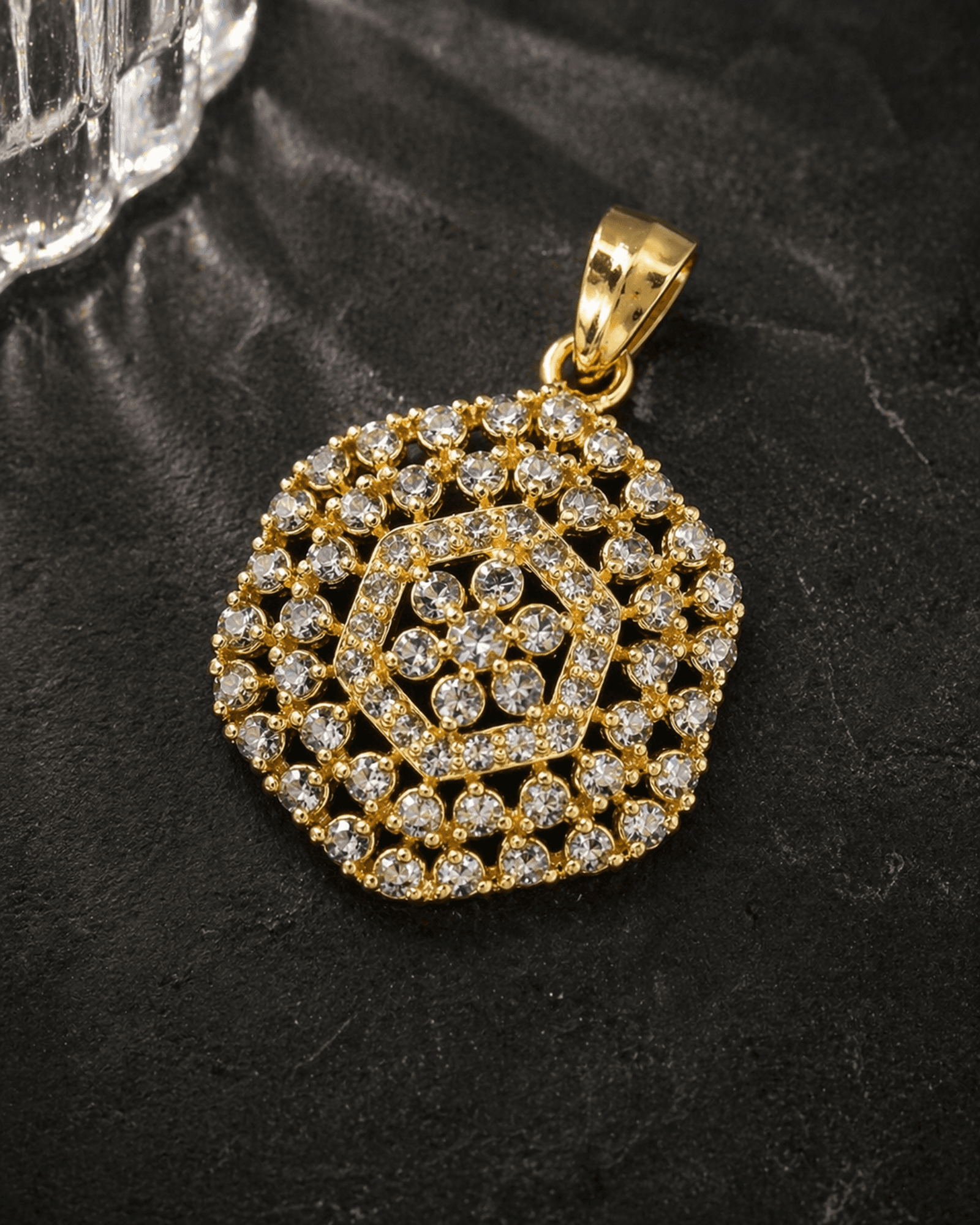 Night light uncut diamond pendant