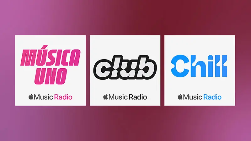 Apple Music 3 New Radio Stations: Club, Chill, and Música Uno.