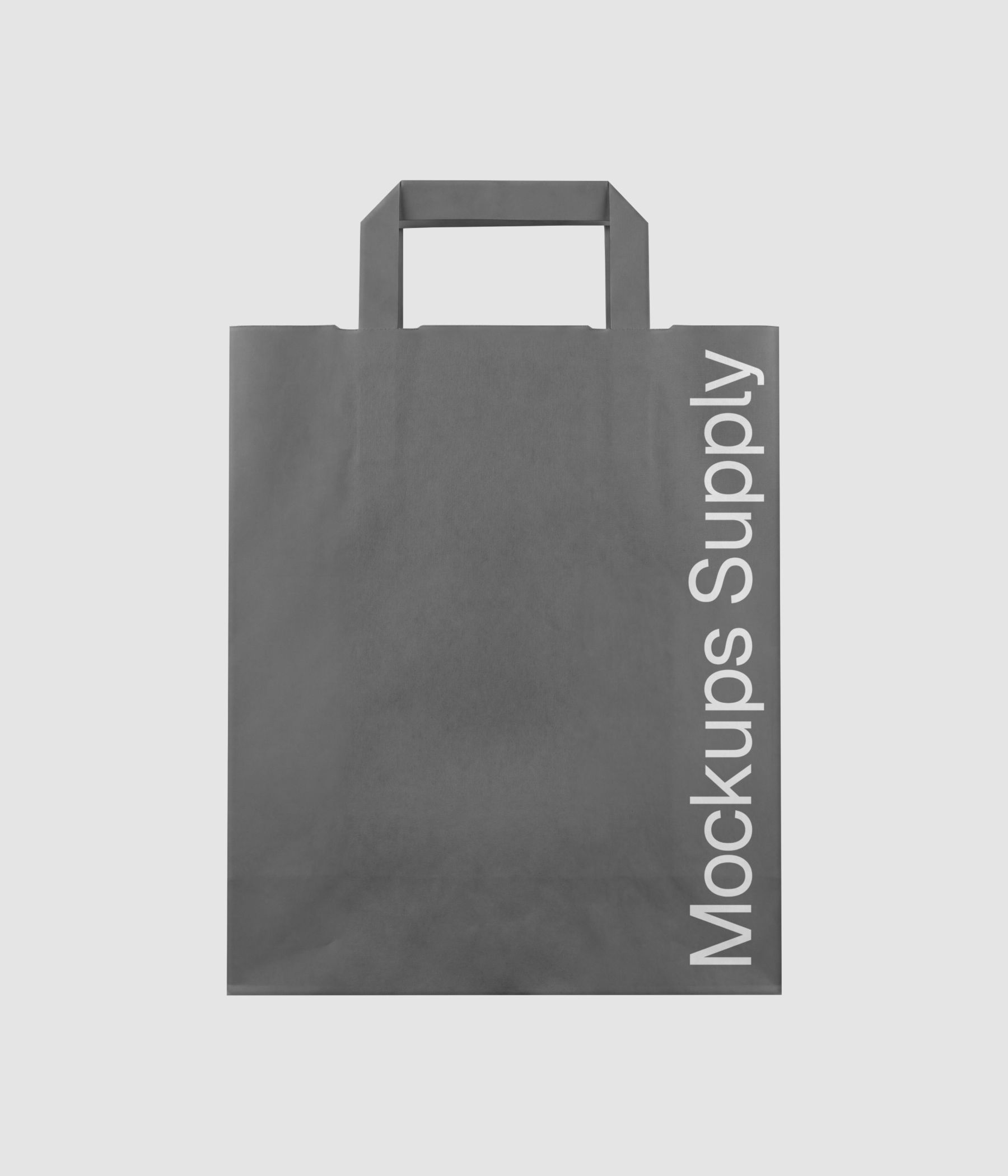 Paper shopping bag mockup with realistic texture and flat handles download PSD