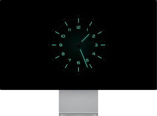 Bauhaus Clock for Mac Compact Size Night Dial