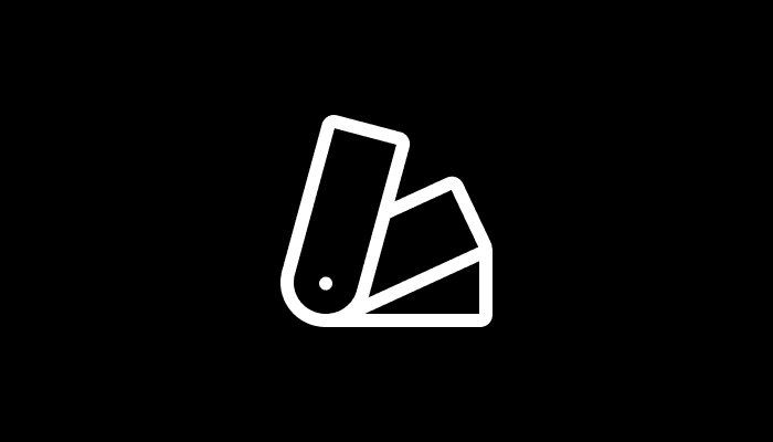 White color palette icon depicting fanned-out swatches.