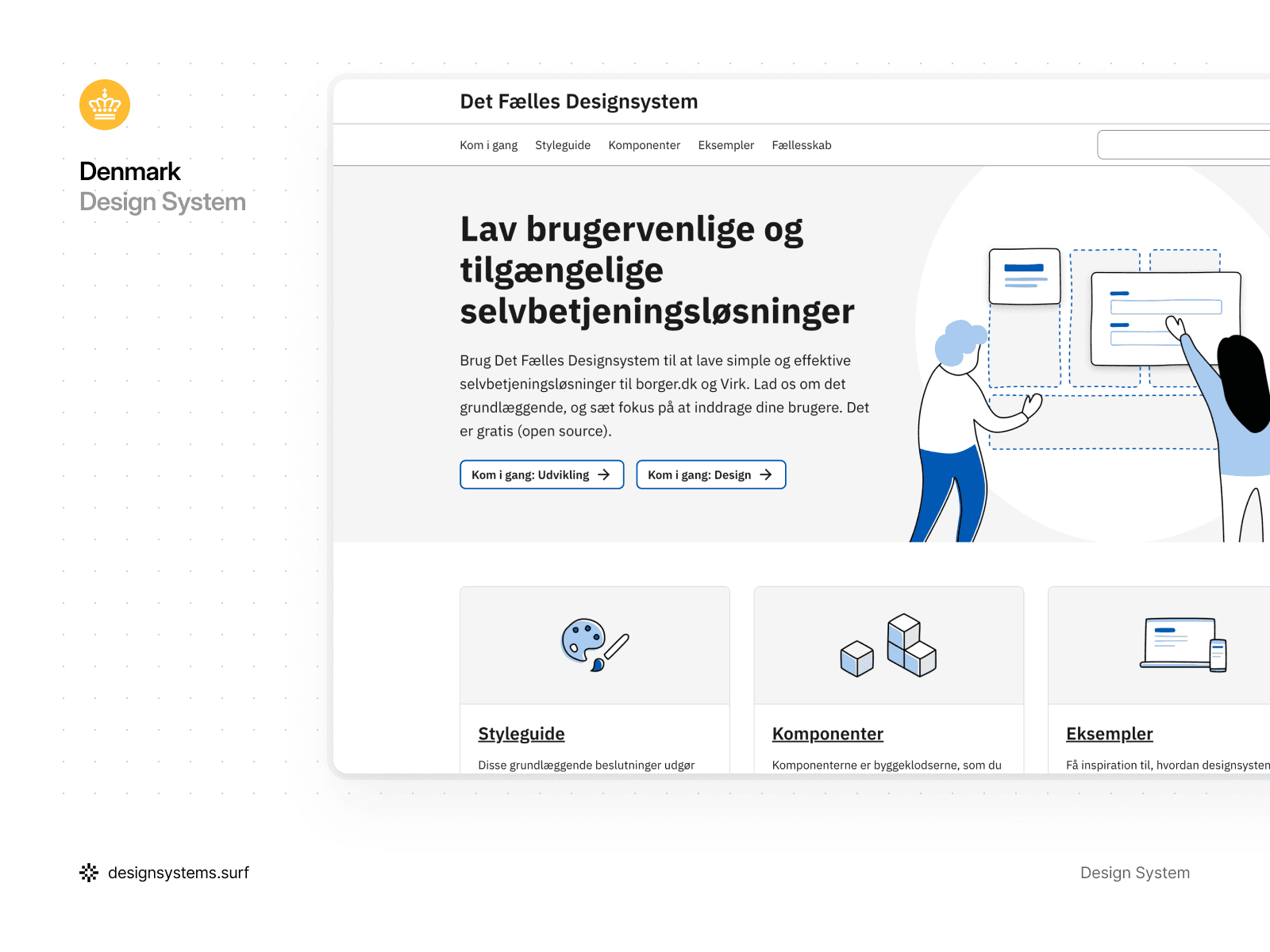 Screenshot of the Denmark’s Det Fælles Designsystem interface