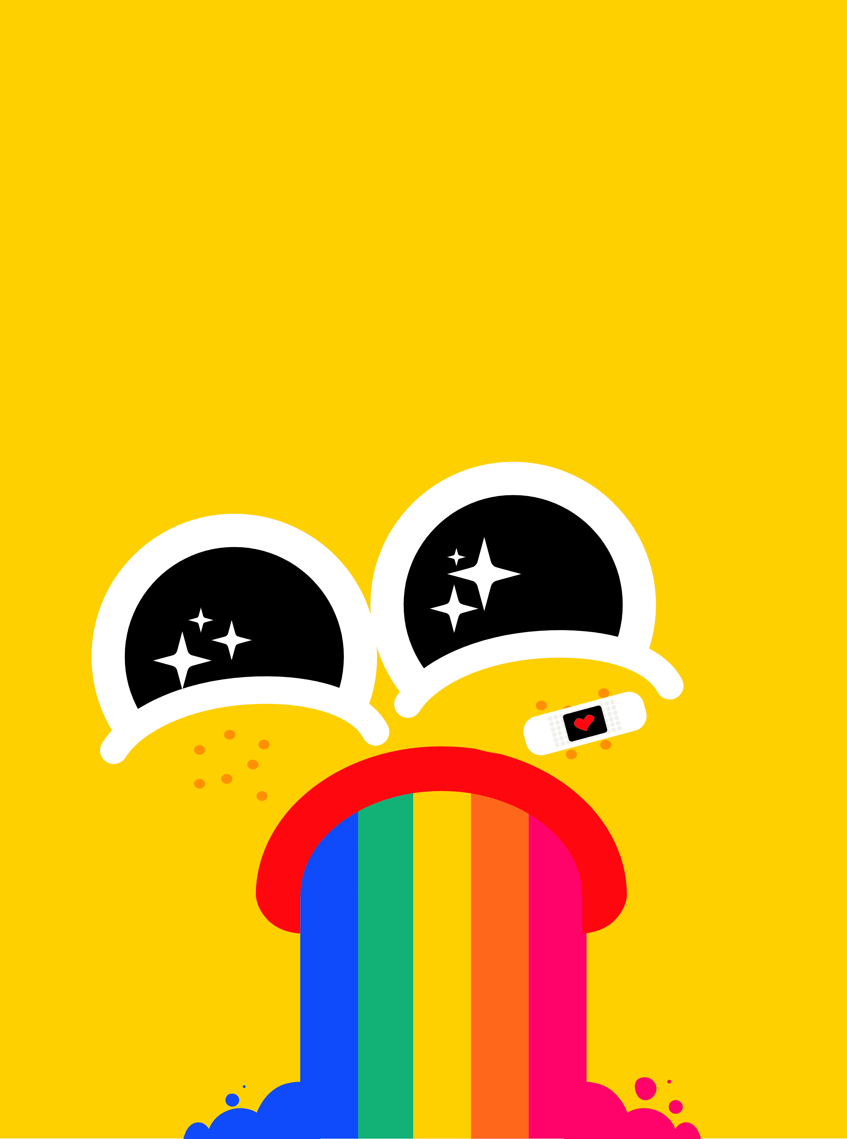 Mascot vommits rainbow