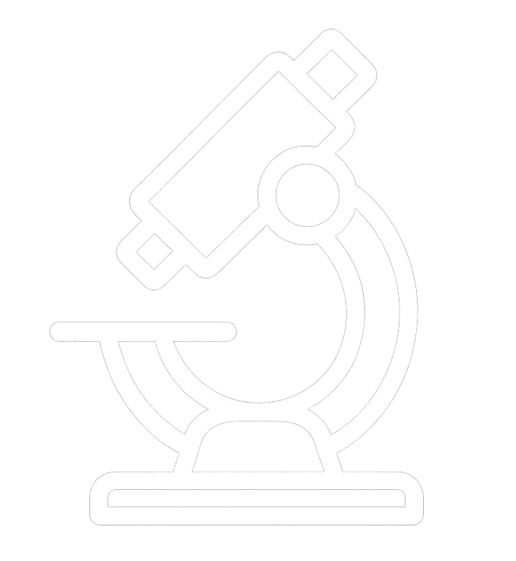 Microscope icon representing research-driven or evidence-based approach.