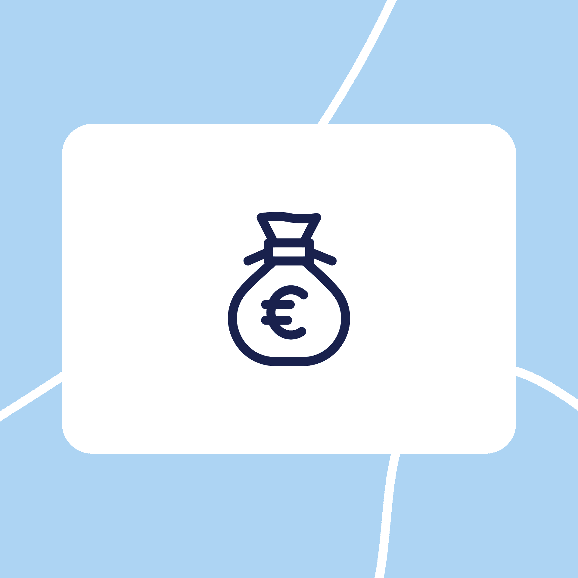 Money bag with euro symbol icon