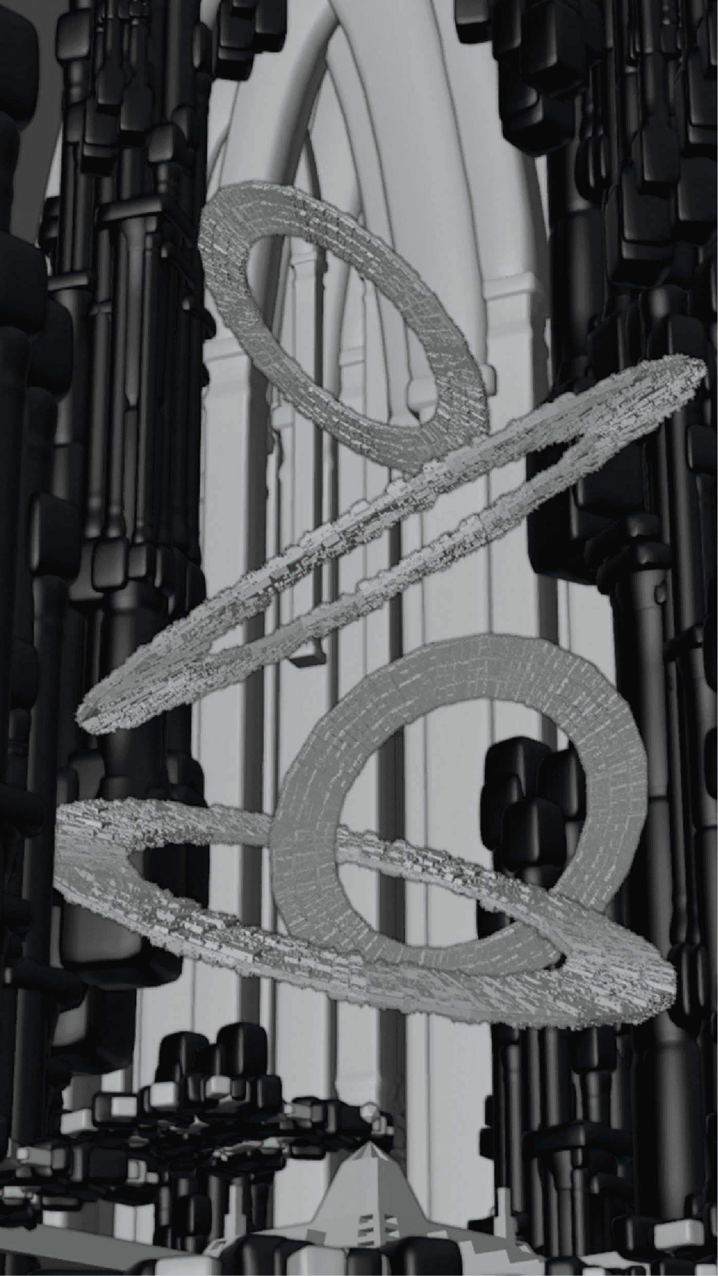Grey environment study placing the rings inside the chamber.