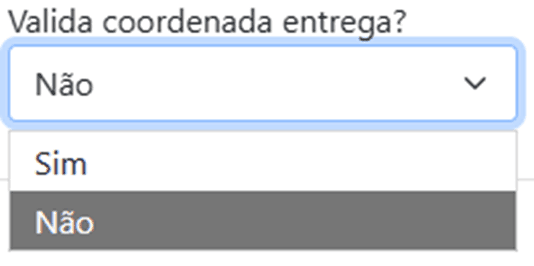 Valida coordenada entrega