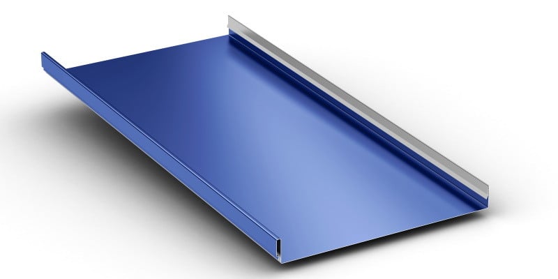McElroy illustration of a flat-pan Medallion-Lok panel.
