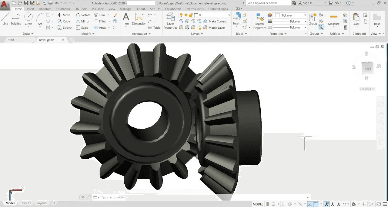 3D Modeling on AutoCAD running on a cloud computer