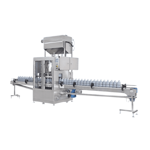 A close-up of the volumetric filling machine, highlighting the filling mechanism for a Malaysian factory.