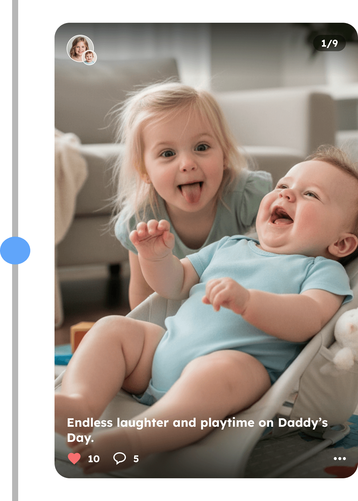 Een voorvertoning van een moment in Emma's feed