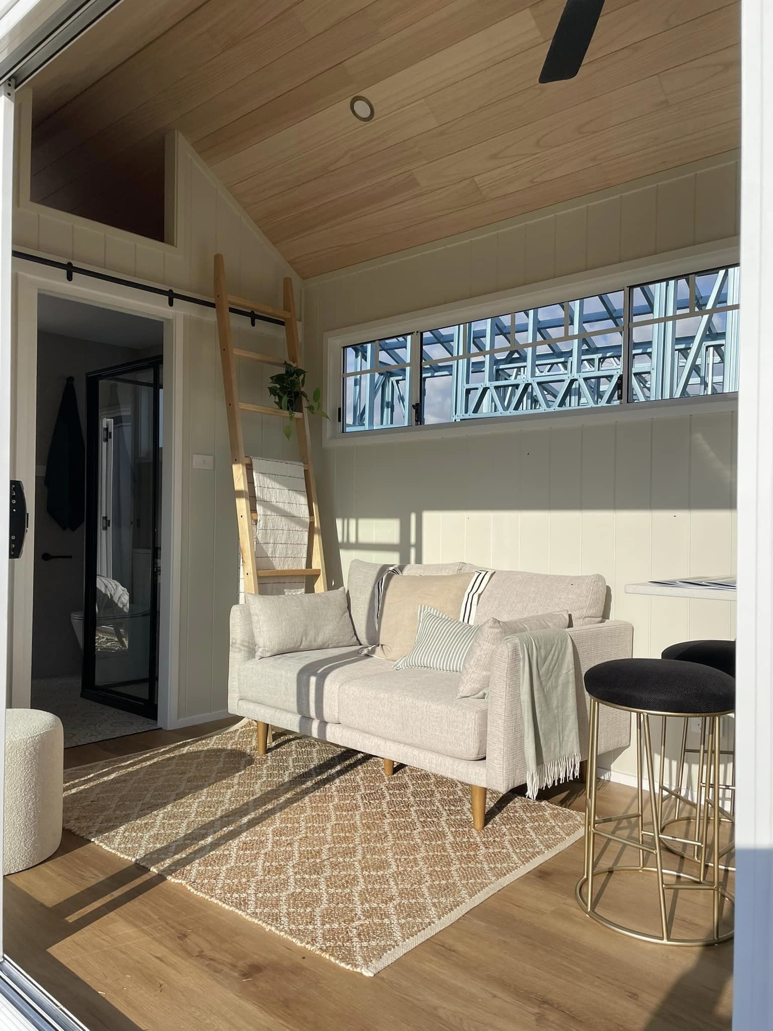 Spacious living room in Highlands Tiny Homes Cali