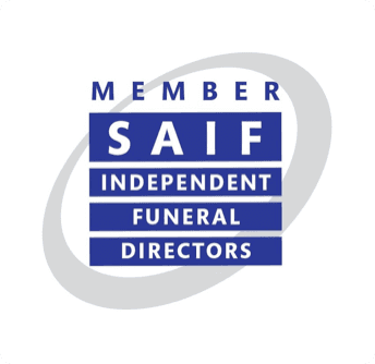 Member of SAIF independent funeral directors badge.