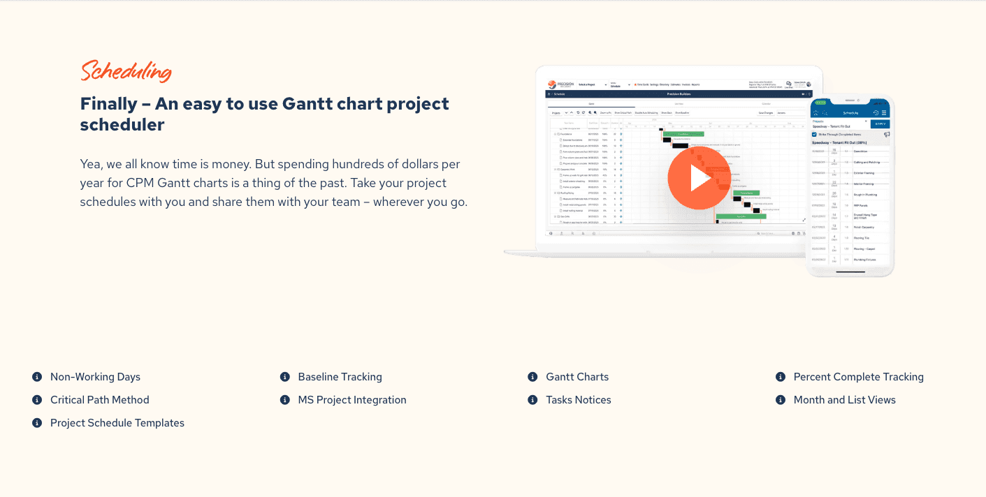 Contractor Foreman’s construction scheduling
