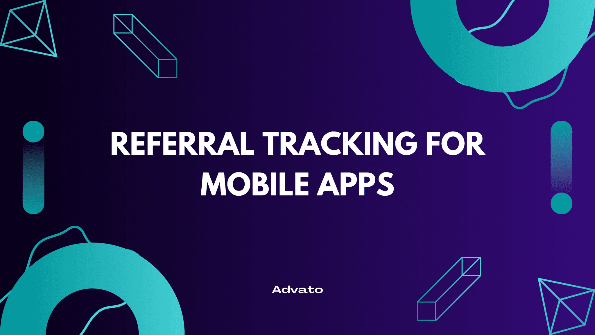 image with purple background and white text that says "Referral Tracking for Mobile Apps"