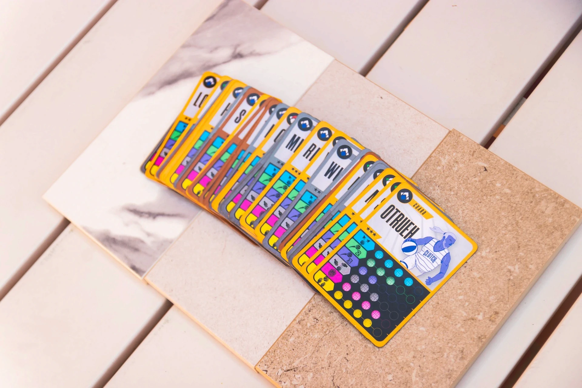 Vibrant game cards. Freelance graphic designer Barcelona for brand & logo design.