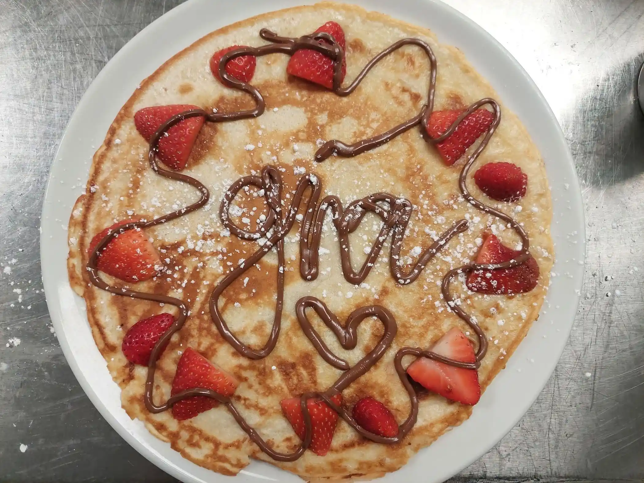 Nutella pancake with strawberries
