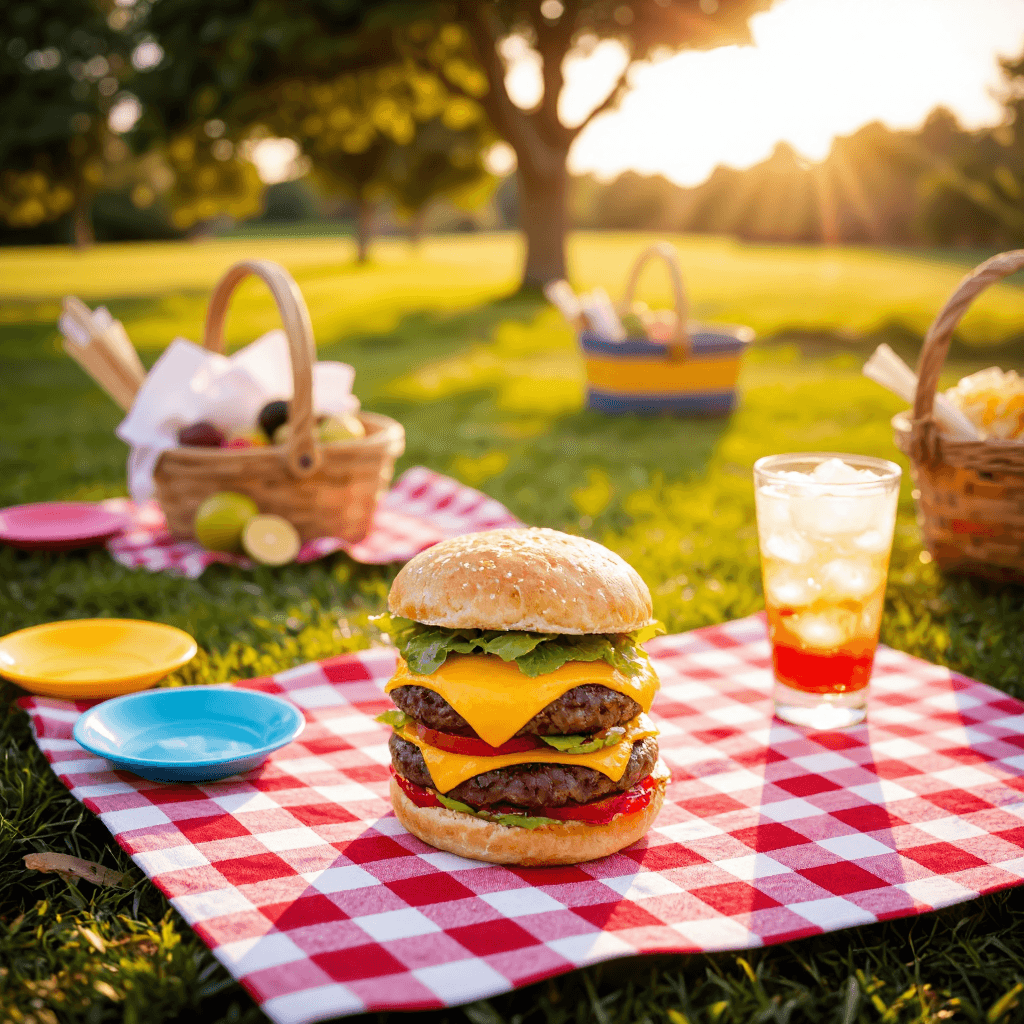 product photography of cheeseburger