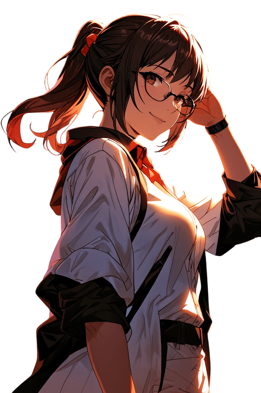 Character in a manga style inspired by the Notion logo.