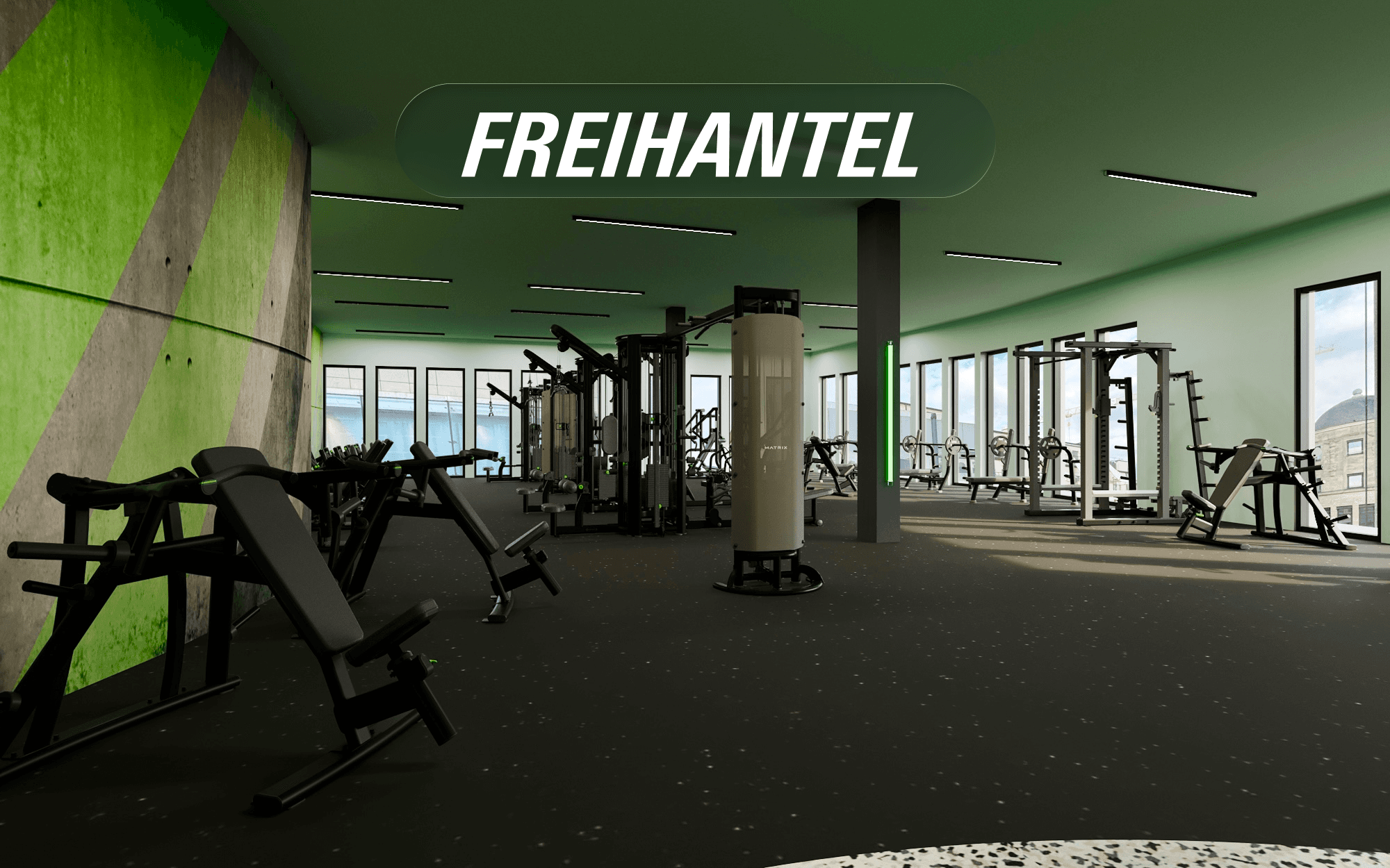 Drei nebeneinander stehende Massageliegen im XTRAFIT-Studio Bonn, getrennt mit Holzsichtblenden.