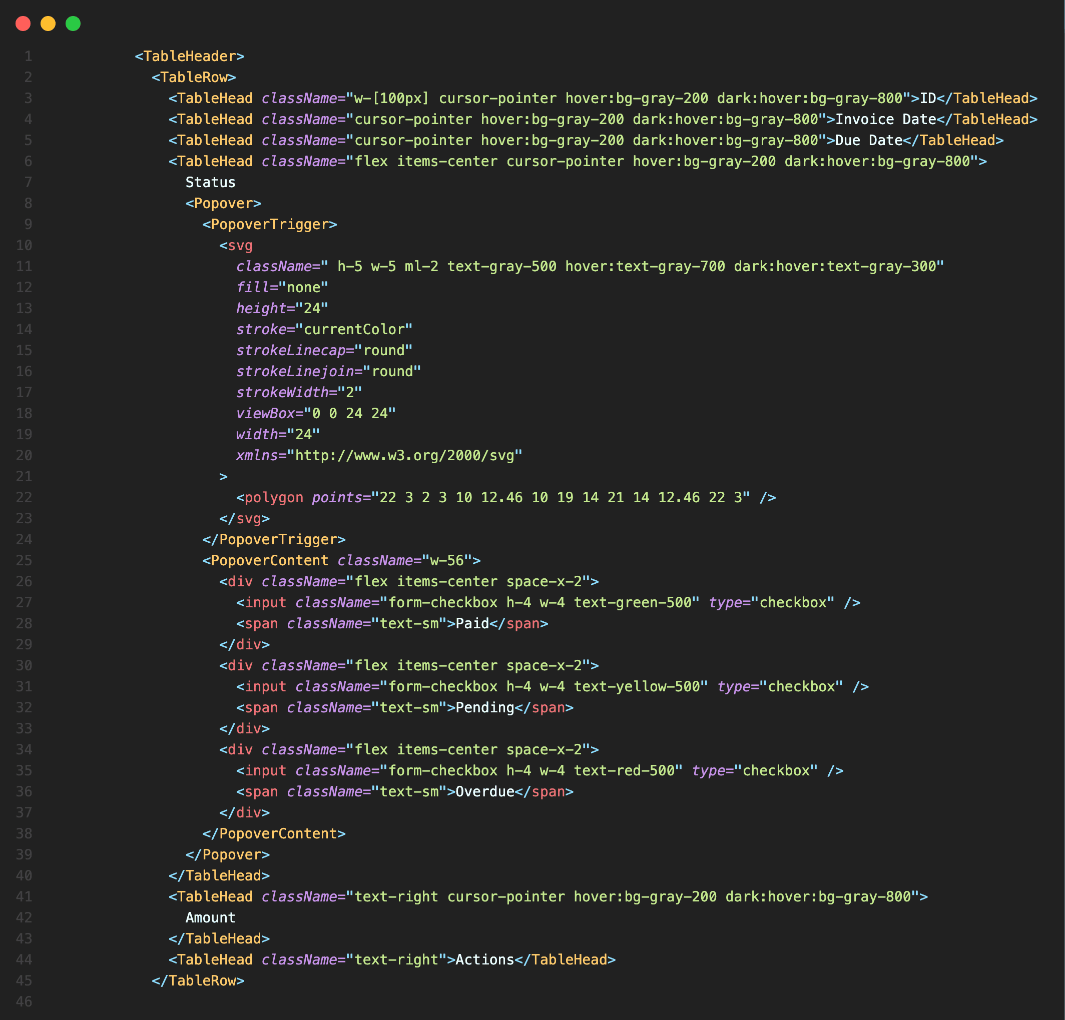 Actual code generated by v0