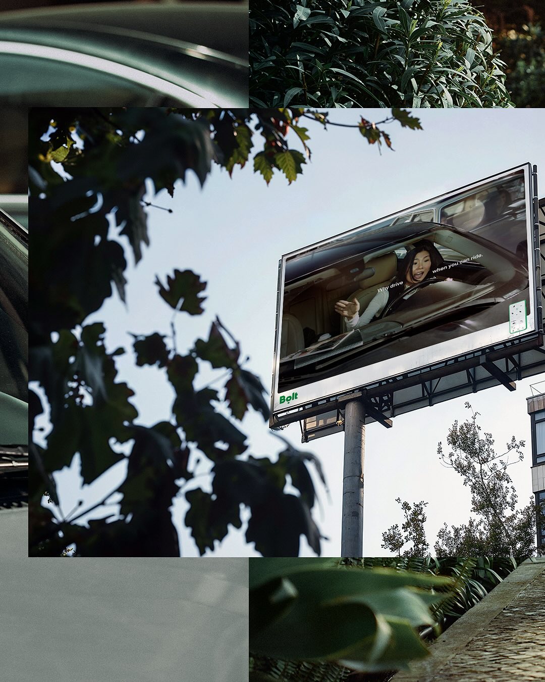 Streetside billboard with flyposters of the Batch.Works brand and illustrations