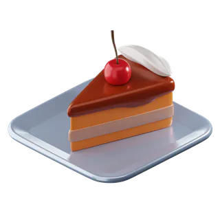 Free 3D slice of cake icon