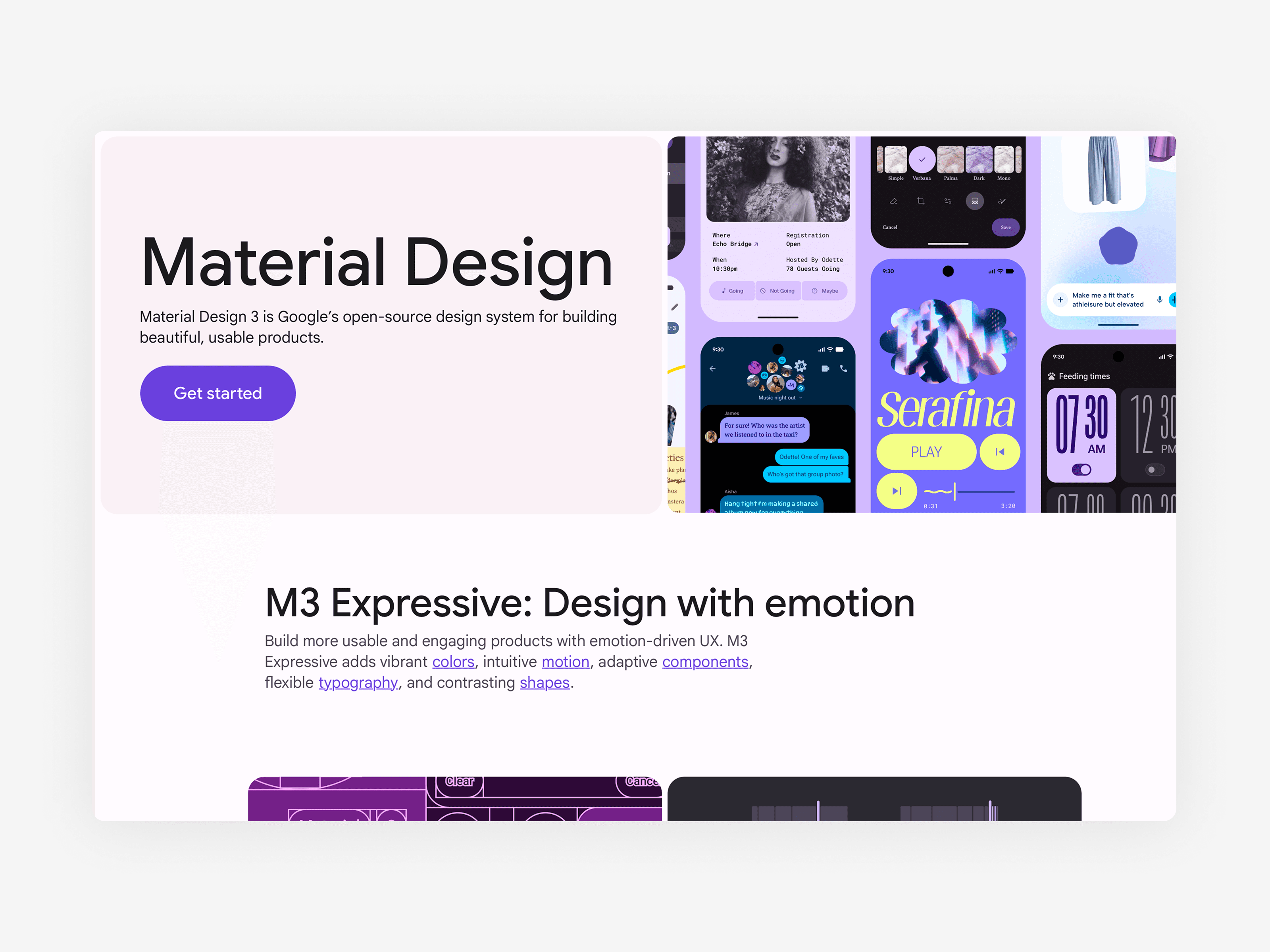 Google material design documentation