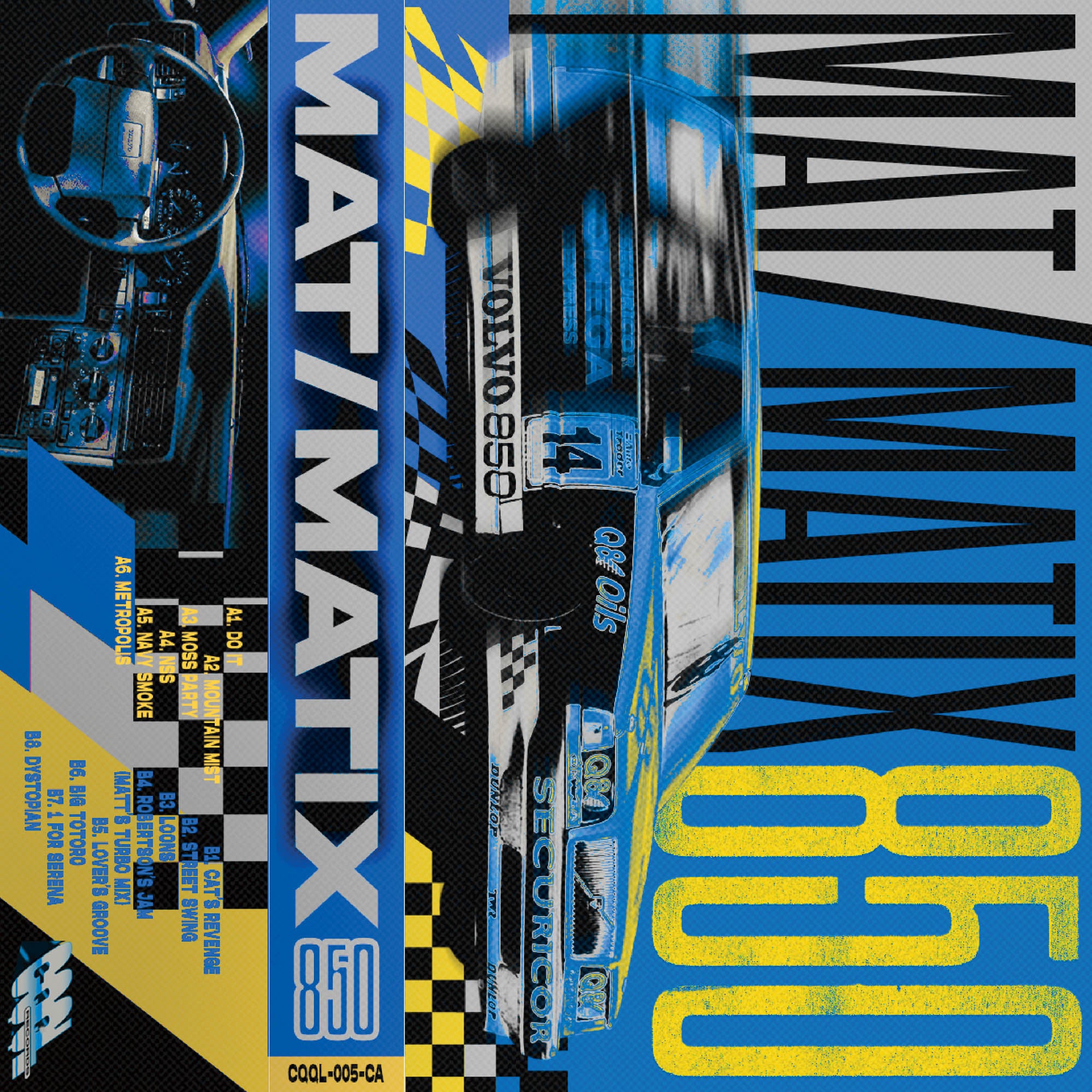 Cassette tape art with 'MAT/MATIX 850' design on a white background