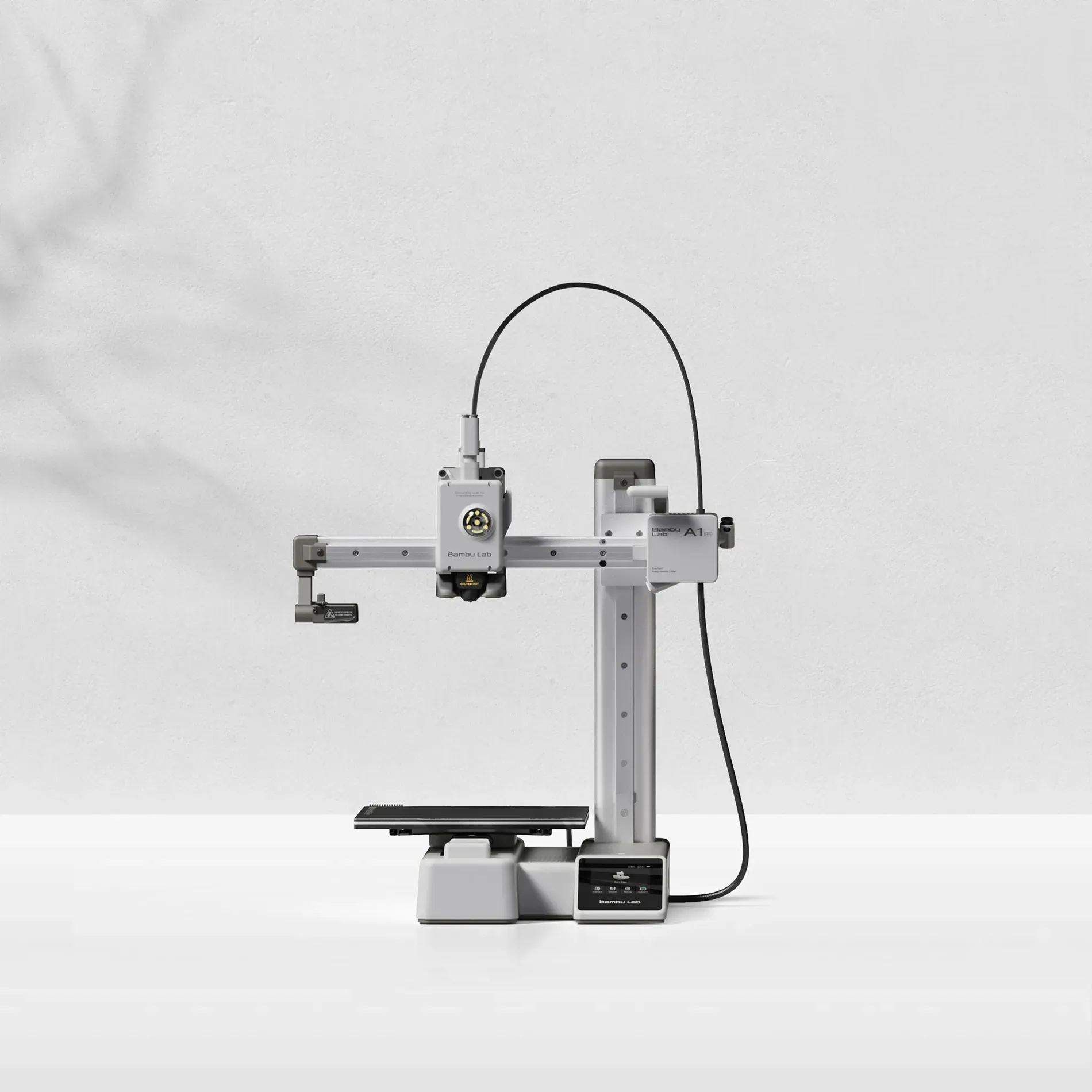 3D printer on white blank surface