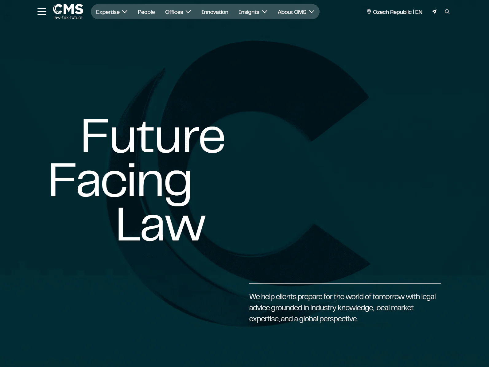 CMS Legal website design, law firm example