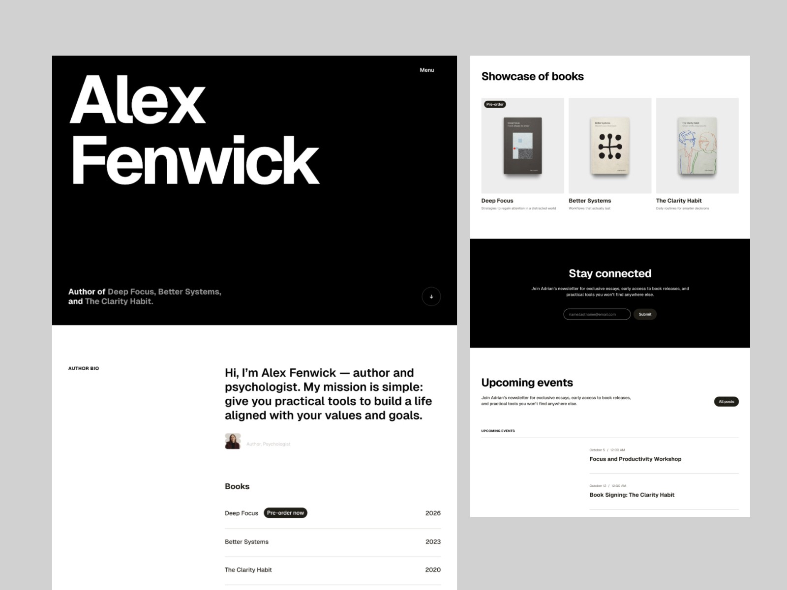 Fenwick — 黑白极简网站设计灵感