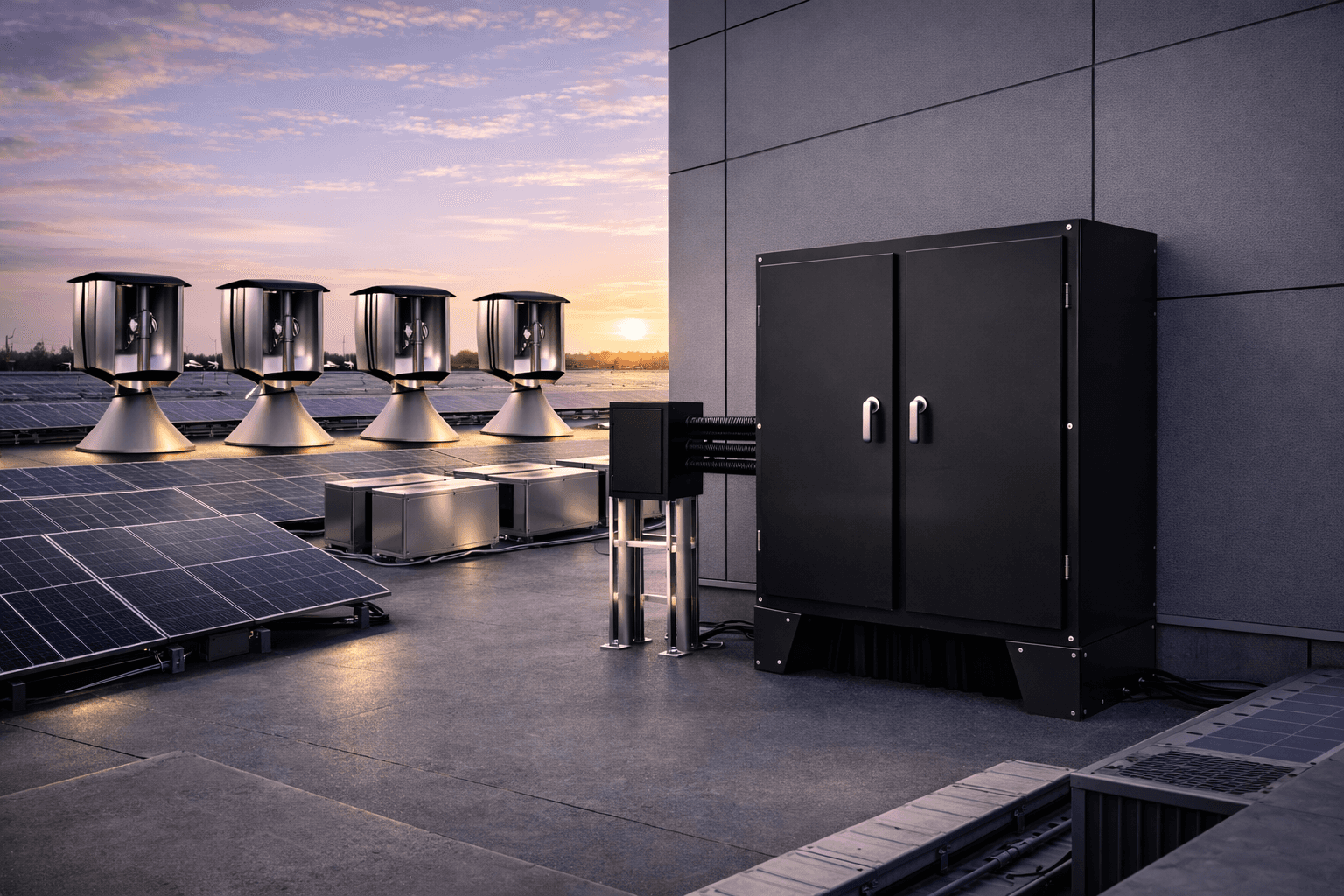 solar panels on a roof