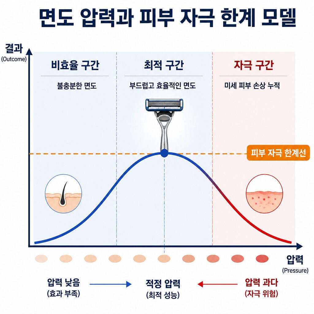 피부 자극 한계 모델 다이어그램