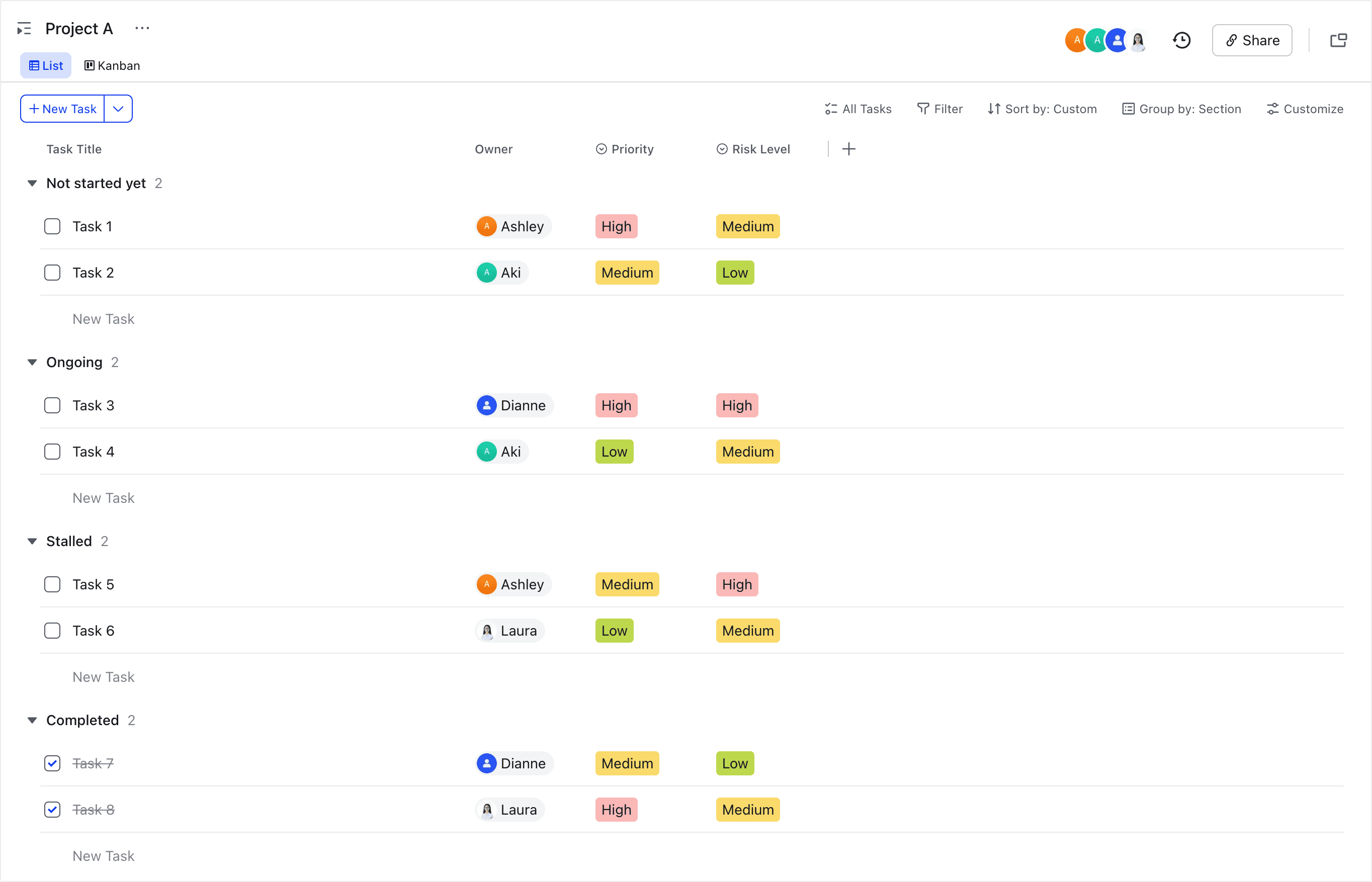 use Lark task for project management